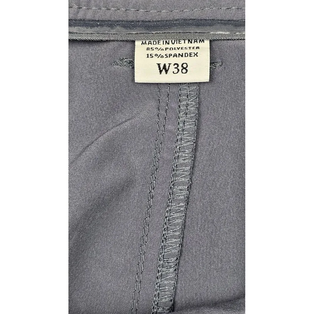 Footjoy FJ Golf Shorts Mens 38. Grey‎ Flat Front Polyester Blend Chino Casual.